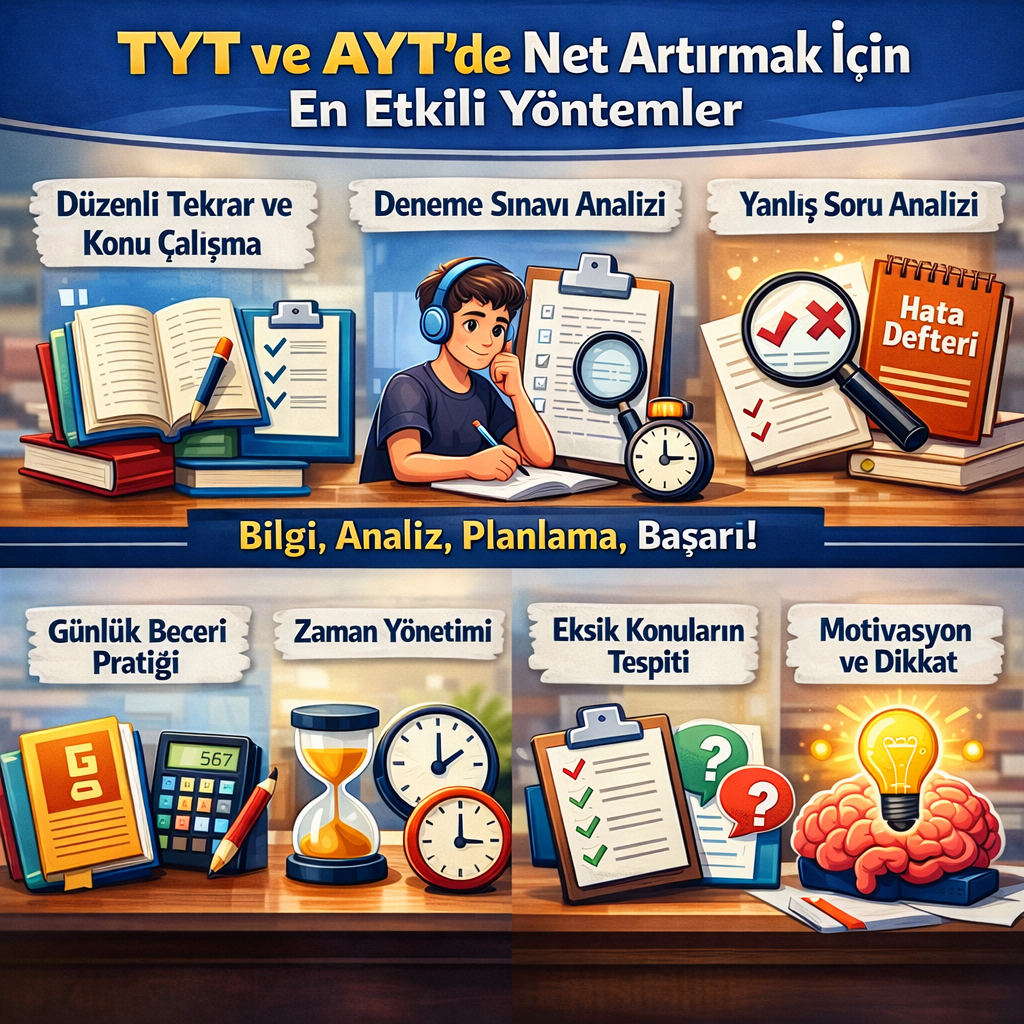 TYT ve AYT’de Net Artırmak İçin En Etkili Yöntemler kapak görseli