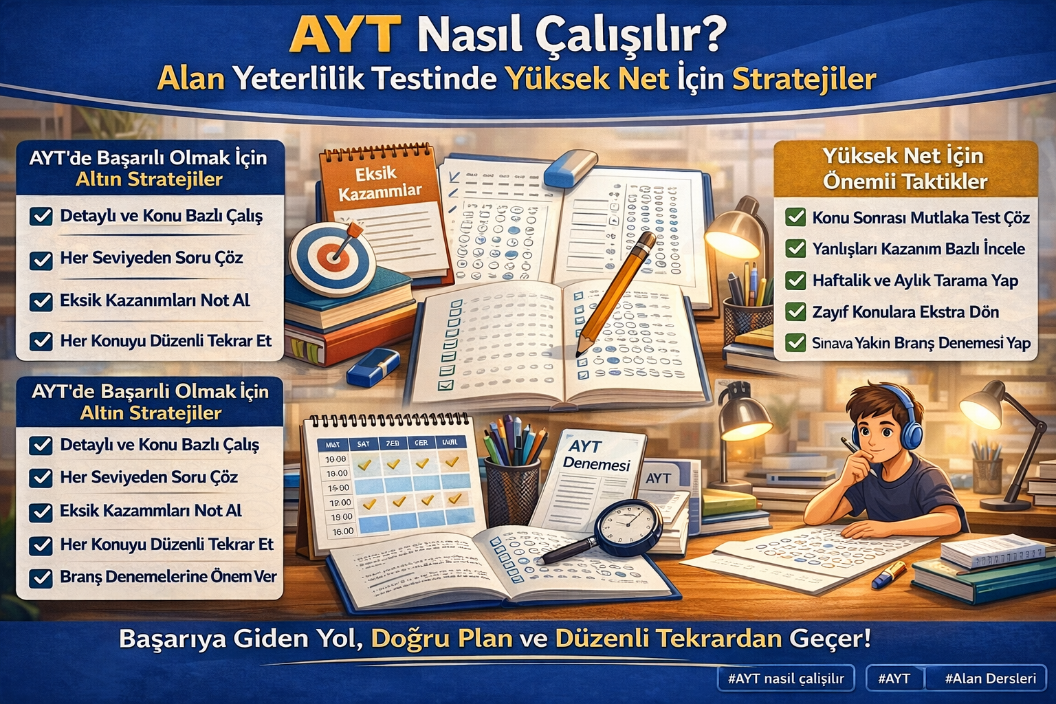 AYT Nasıl Çalışılır? Alan Yeterlilik Testinde Yüksek Net İçin Stratejiler kapak görseli