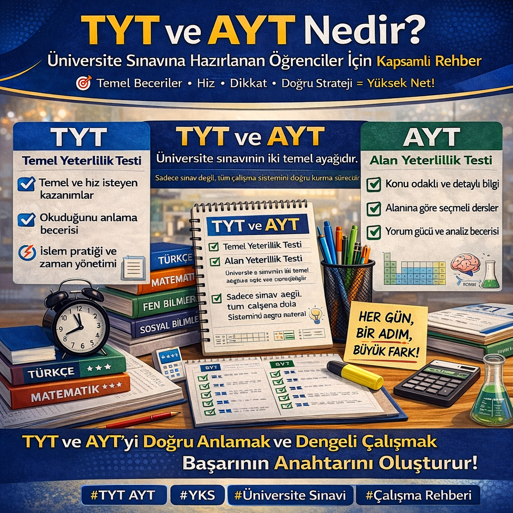TYT ve AYT Nedir? Üniversite Sınavına Hazırlanan Öğrenciler İçin Kapsamlı Rehber kapak görseli